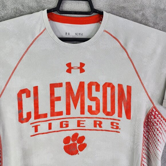 Men's Under Armour Performance Shirt Clemson Tigers Loose Fit Short Sleeve M - Picture 3 of 10